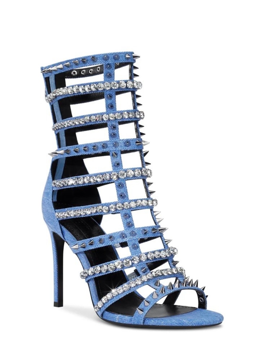 Jennifer Le Denim Razor Heel Sandal
